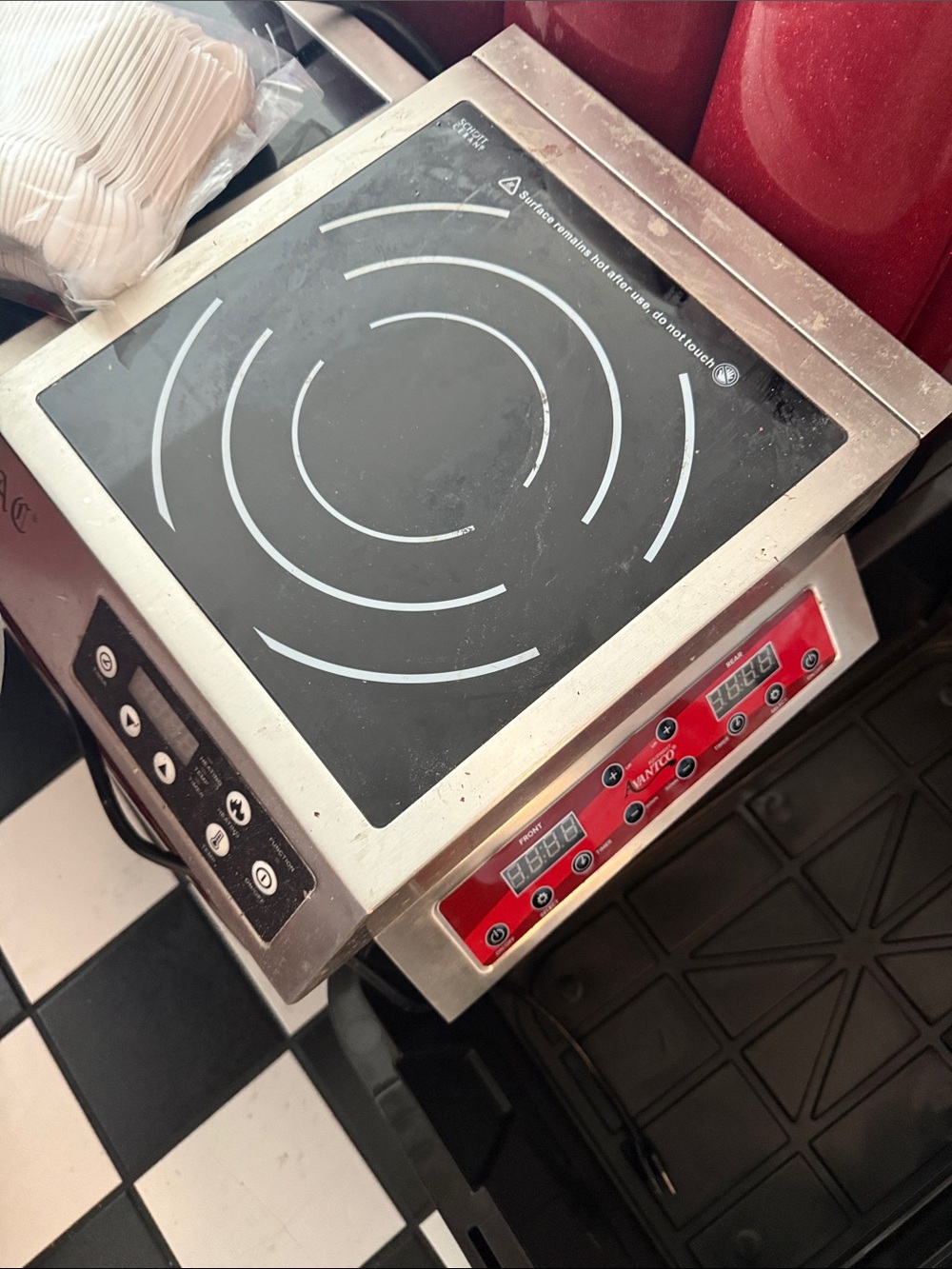 Commercial Countertop Induction Cooktop – Black and Stainless Steel